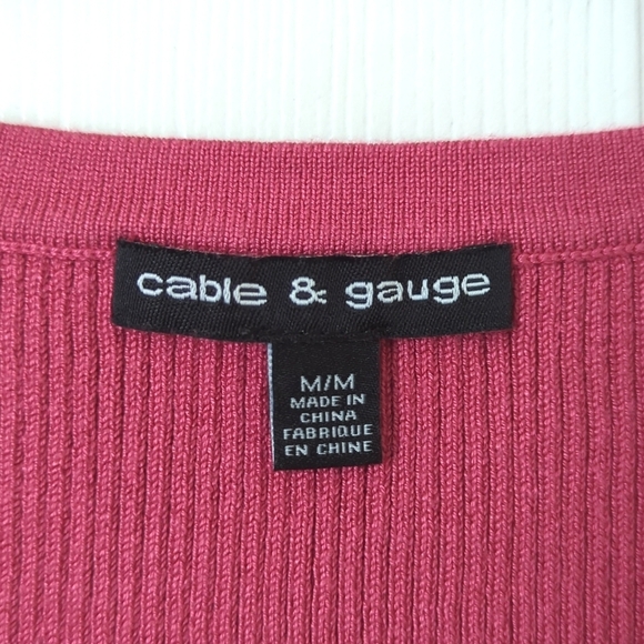 Cable & Gauge Y2K Vintage Ribbed Knit Form Fitting Scoop Neck Tank Top Pink M - Picture 4 of 9